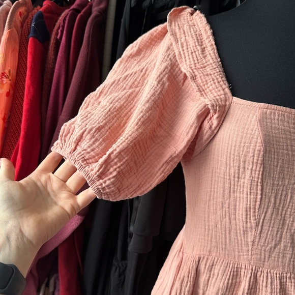 Forever 21 Pink/Coral Textured Waffle Knit Mini Dress size large - Picture 3 of 6